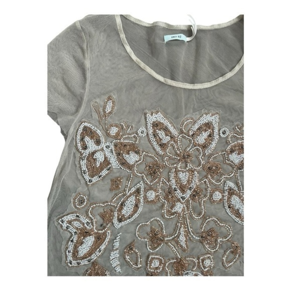 Kimchi Blue Urban Outfitters sheer beaded top Size S